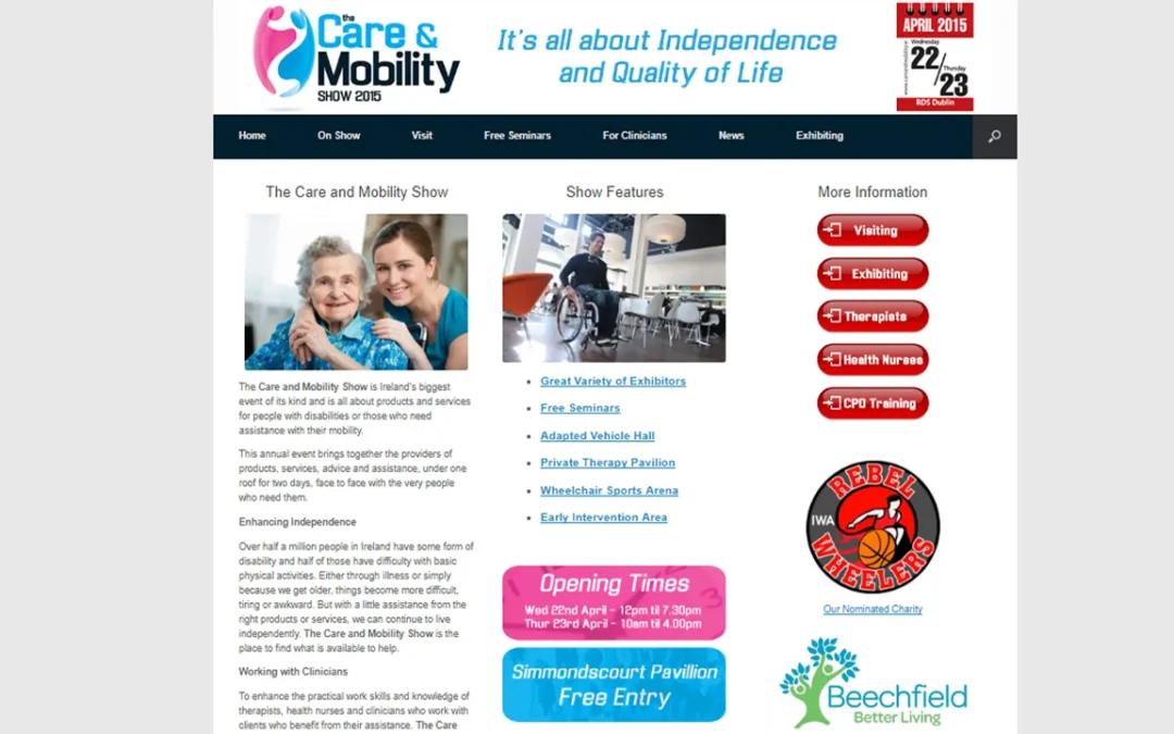 Care and Mobility Show Ireland Website & Booking System