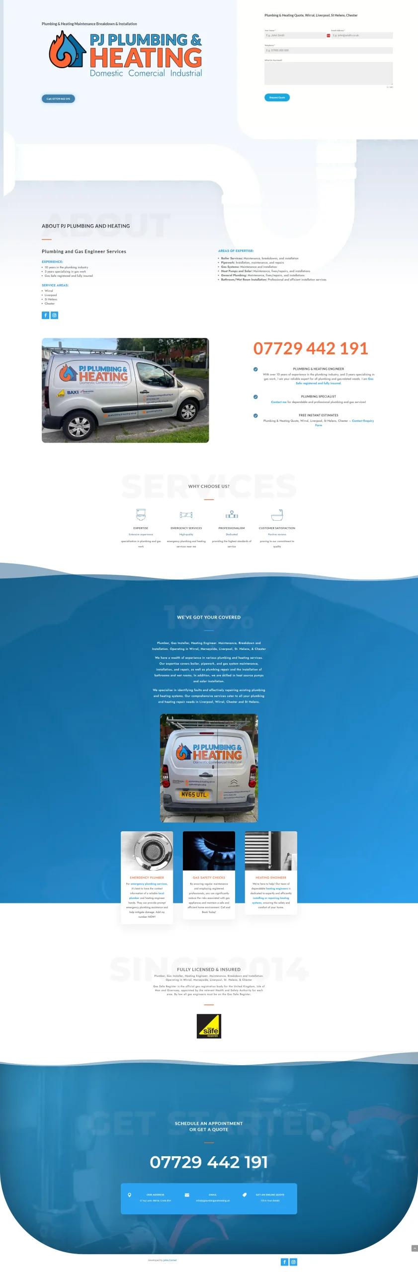 PJ Plumbing & Heating Website Development and Branding PJ Plumbing & Heating Website Development and Branding